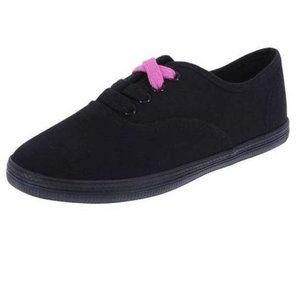 Girls Sneakers 6 American Eagle AE Black Lace Up Bal Canvas Shoes